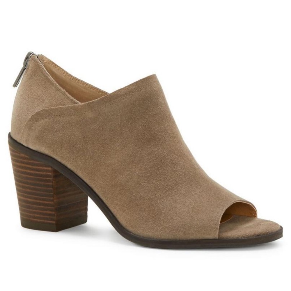 Lucky Brand Kalli peep toe leather chunky heels